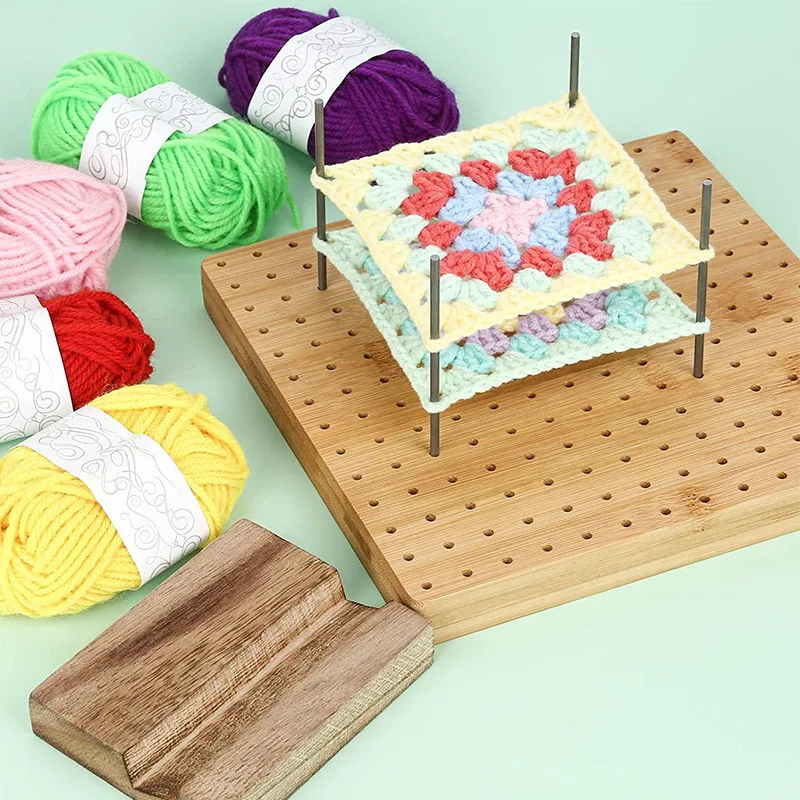 

Wood Crochet Blocking Board Kit With Stainless Steel Rod Pins For Diy Granny Squares Crochet Board Knitting Sewing Crafting