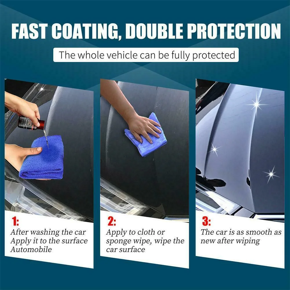 

30ml 3D Wax Car Coating Liquid Car Care Agent Reduce Scratches Plastic Restorer (30ml + Sponge Box) Car Plastic Plating Refurbis