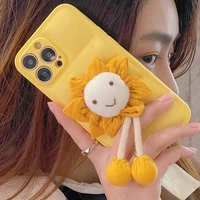 fashion yellow down jacket phone case for iphone 11 12 13 pro max sunflower protective case for iphone 13 12 11 phone case