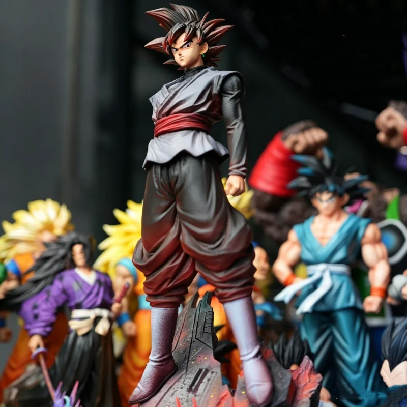 Фото Коллекционная подвижная фигурка Jt Figure 37 см: Драгонболл Z, Супер Сайян Гоку Блэк, Замасу, Сон Гоку. Декор для стола, подарок. №4
