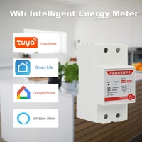 tuya single phase din rail wifi smart energy meter power consumption tuyasmart life app wifi switch 220v mobilephone remote