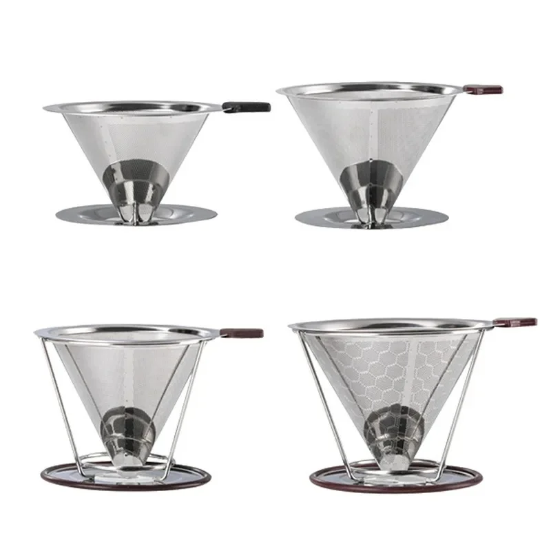 

Stainless Steel Coffee Filter Reusable Double Layer Filters Funnel Coffee Dripper Filter Cup Durable Coffee Brew Tools