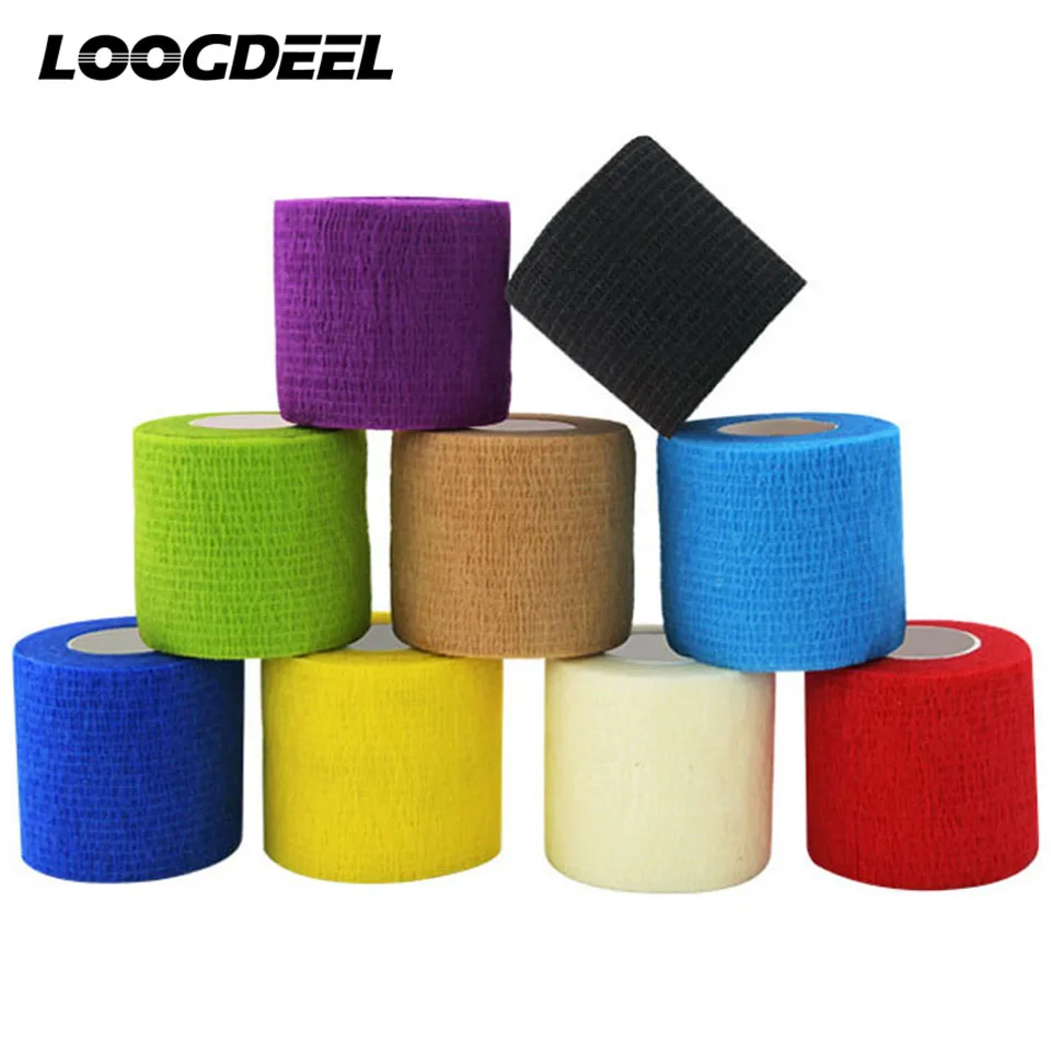 

LOOGDEEL 5CM*450CM Self Adhesive Elastic Bandage Non-woven Fabric Tape Protective Gear Knee Elbow Support Safety Protection