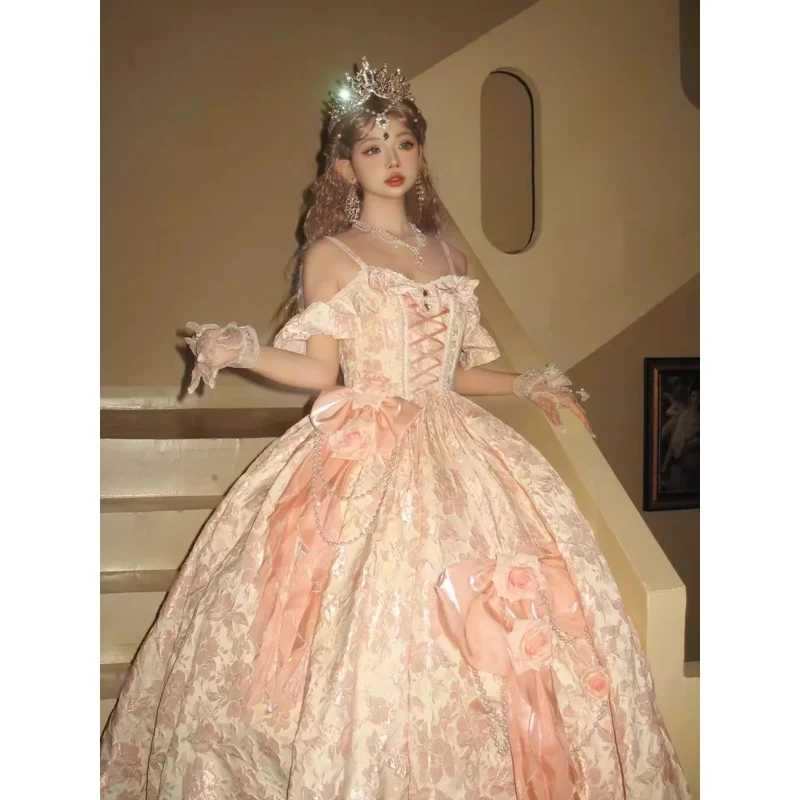 Розовое милое платье в стиле &quotЛолита зиди&quot Тяжелая принцесса