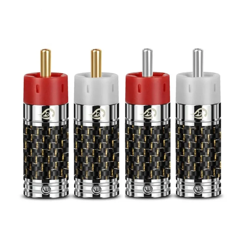 

Tellurium Copper RCA Connector Gold Rhodium Plating Male RCA Lotus Plug Socket Hifi Speaker Terminals Microphone Audio Amplifier