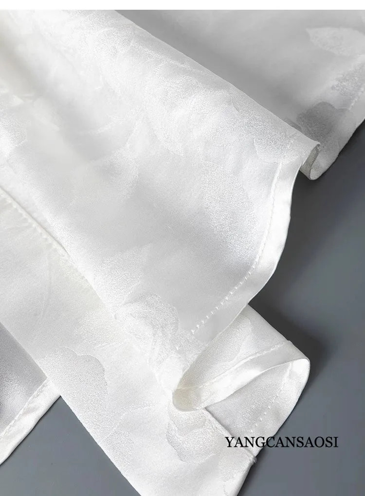 32 мм тяжелый 100% натуральный шелковый жаккардовый атлас Гардения белый чайный