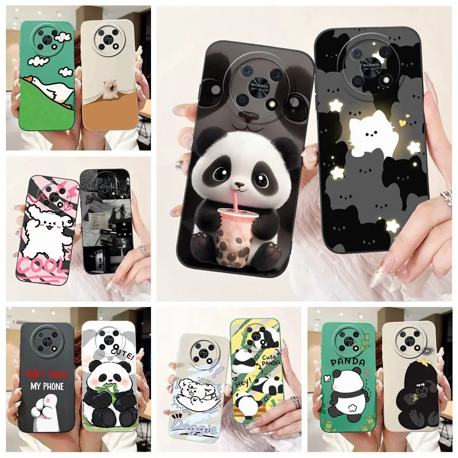 Чехол для Huawei Nova Y90 задняя крышка с милым рисунком панды мягкий силиконовый чехол
