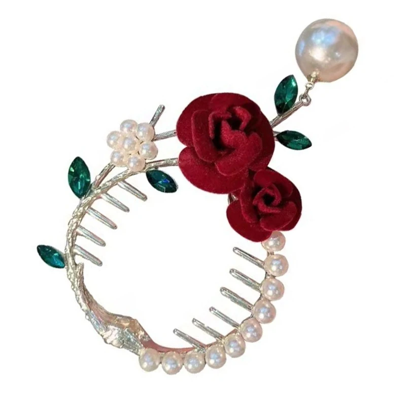 

Delicate Rose Shape Hair Claw Ponytail Shopping Headwear Female Hair Decors Dropship