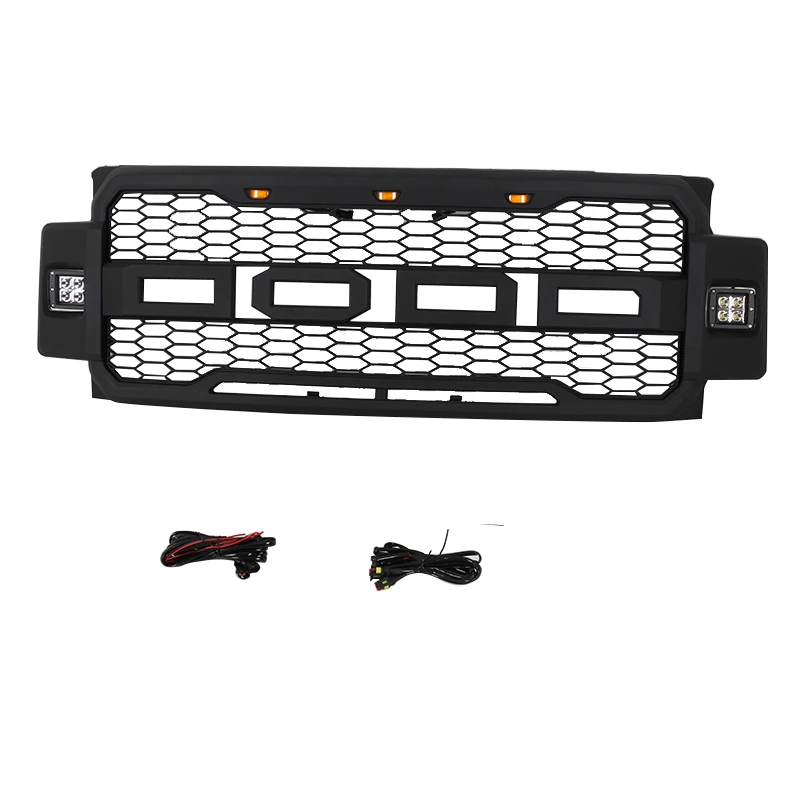 

Black Front Grille Bumper Grille Fit For FORD F250 2017-2019 With Led Light