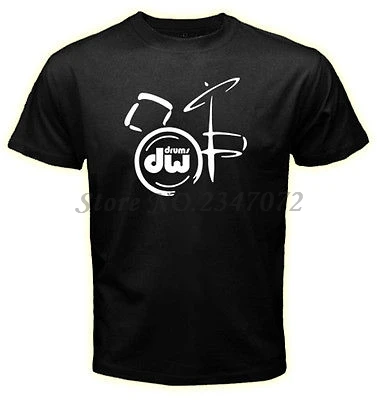 Мужская черная футболка с логотипом музыкальных инструментов DW, Хлопковая мужская футболка, летние топы, летние топы