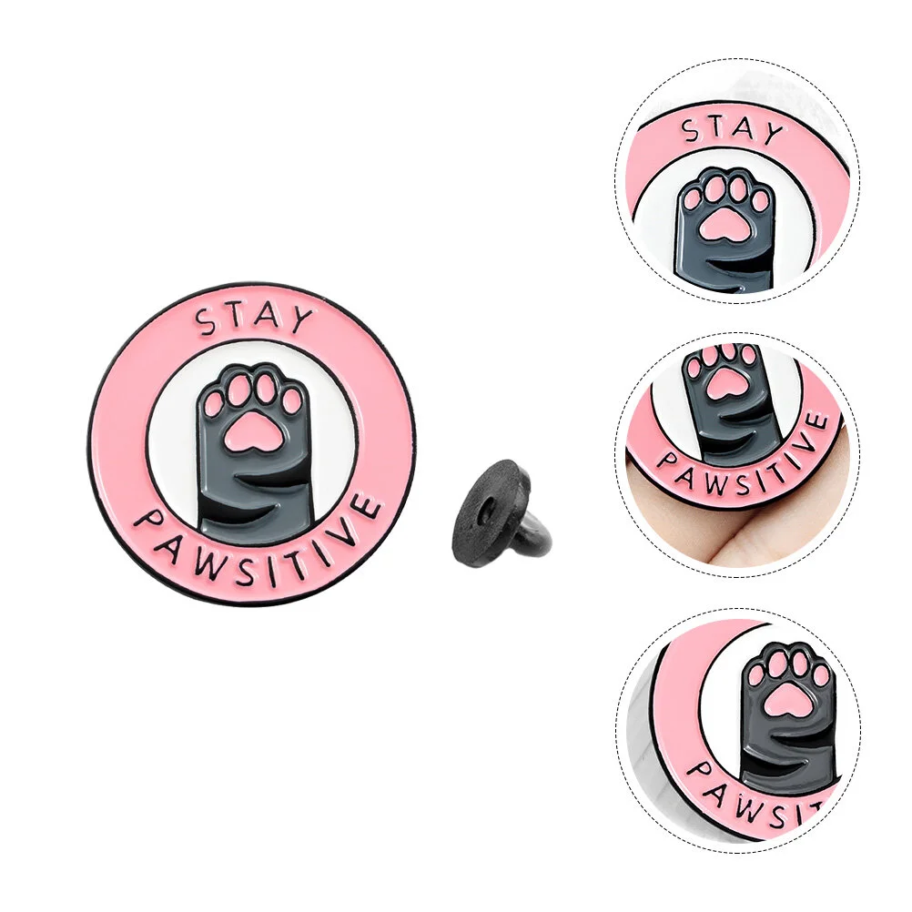 

Pink Cat's Claw Brooch Breastpin Cartoon Delicate Corsage Clothing Accessory Adorable Decoration Knapsack Women