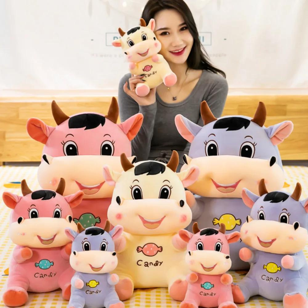 Лидер продаж 25 см 35 детская милая плюшевая кукла карамельного цвета корова