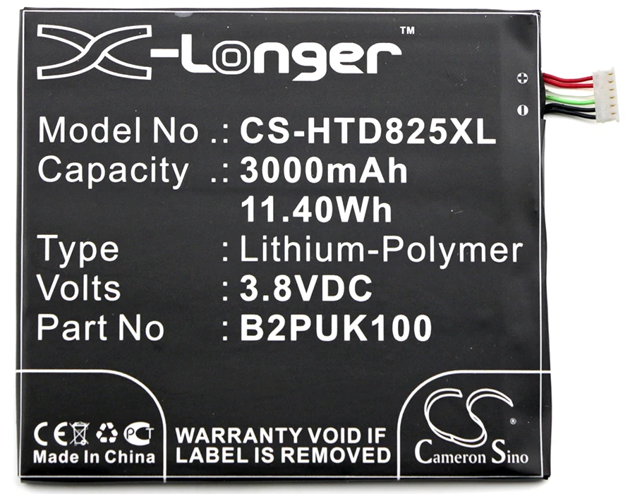 

Аккумулятор Cameron Sino B2PUK100 3000 мАч для HTC 2PUK00, D825h, D825u, Desire 825, Desire 825 Dual Sim, Desire 825