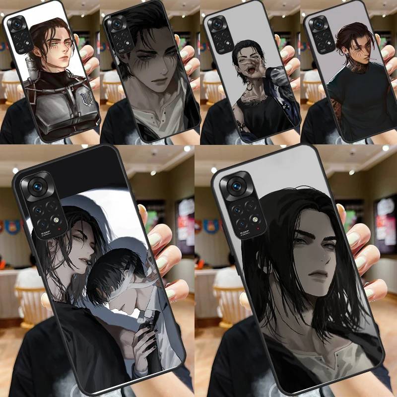 Чехол Attack on Titan Eren Anime для Xiaomi Redmi Note 11 11E Pro 11S, Xiaomi 10 8 9 9S 10S 9A 9C 9T Coque.