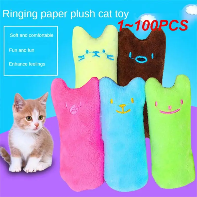 

1~100PCS Catnip Toys Funny Interactive Plush Super Soft Pet Kitten Teeth Grinding Cat Toy Claws Thumb Bite Cat Mint For Cats Pet
