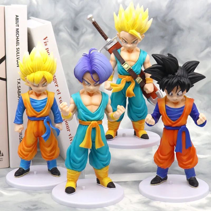 

18-20cm Dragon Ball Anime Figure Super Saiyan Son Goku Torankusu Trunks Goten Figurine Model Dolls Halloween Gift Kids Toys