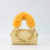 luxury boston womens fur furry handle handbags tote bag shoulder bag pu handle satchel cute crossbody leather bags