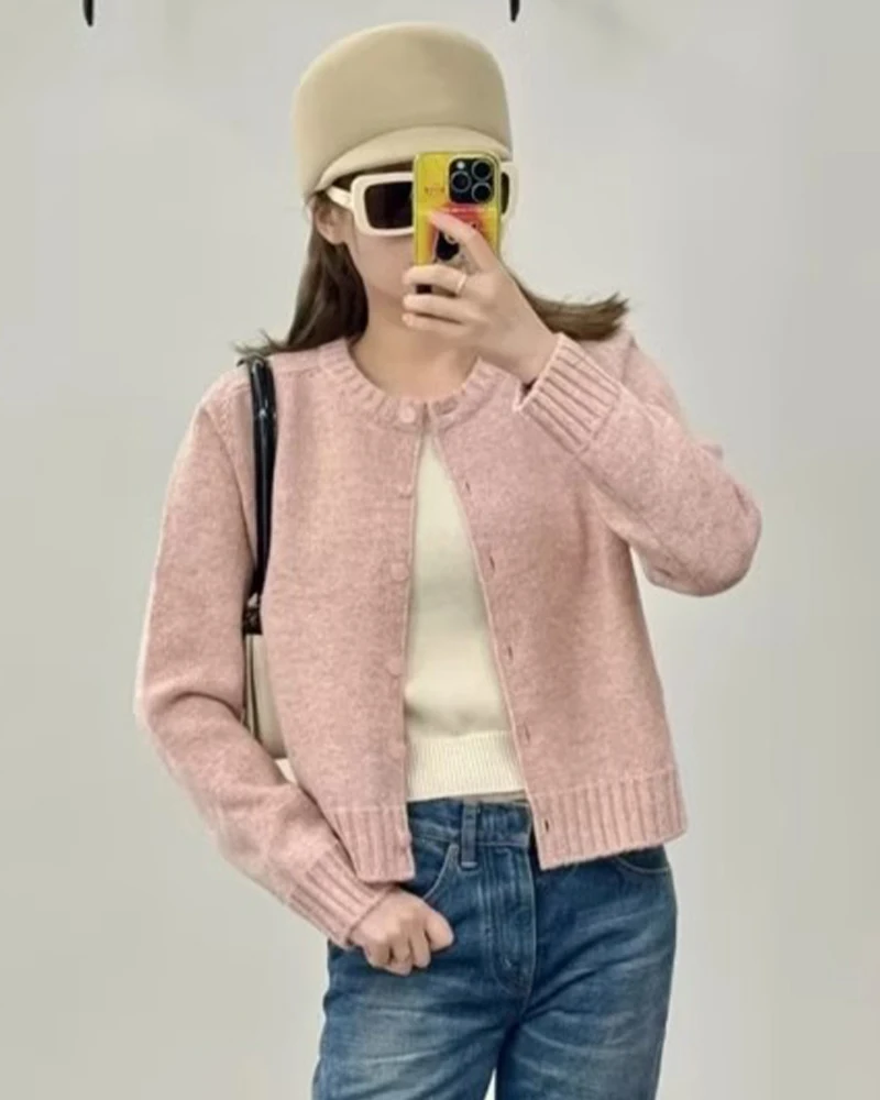 NIGO LP женский весенне-осенний шерстяной вязаный свитер однотонный кардиган с