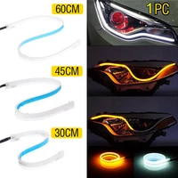 1 piece car accessories day time running strip led turning signal universal soft tube headlight strip