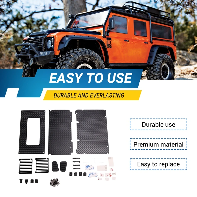 9 декоративных деталей для Trx4-Landrover металлический забор фар/дверная ручка/дверная