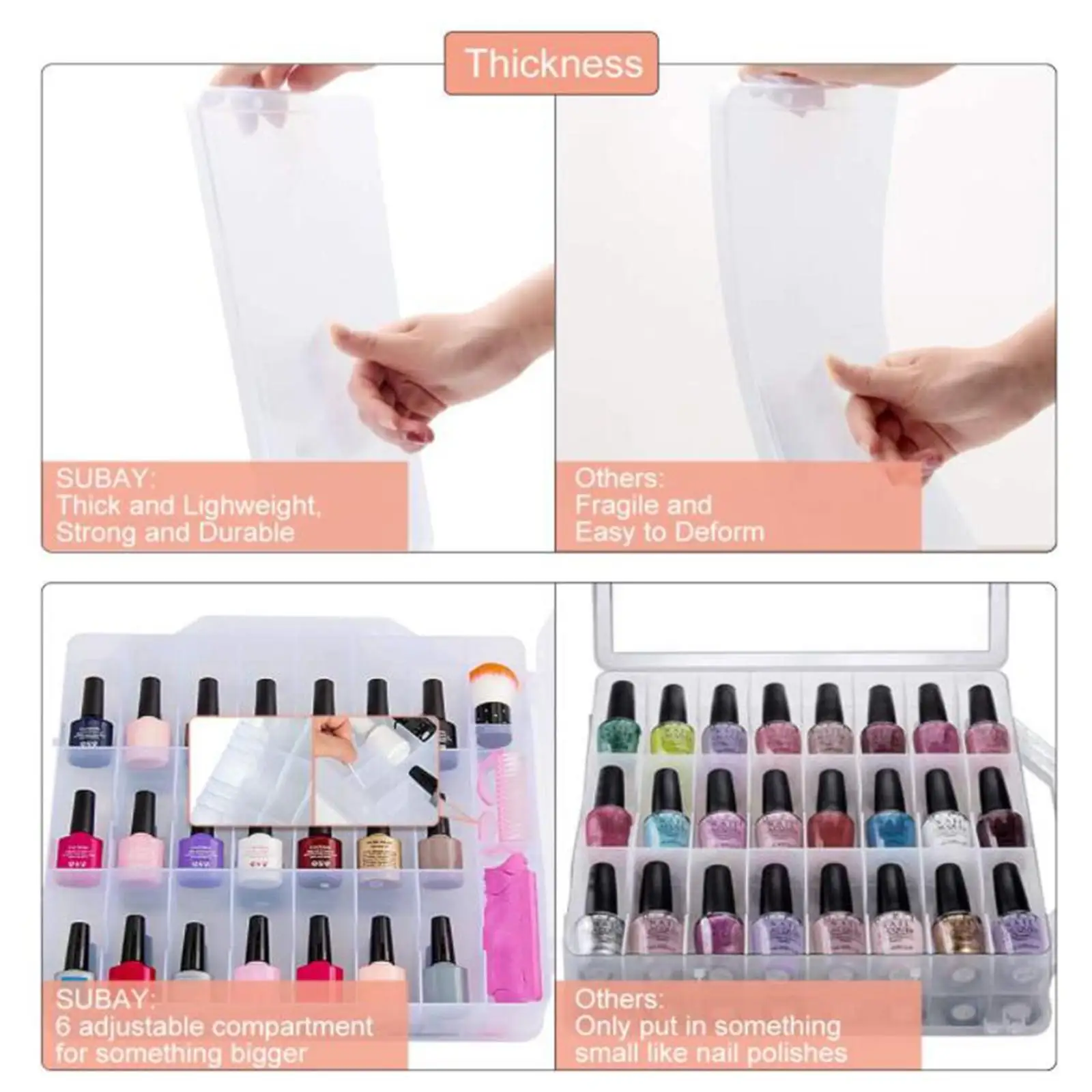 

Multi-use Nail Polish Case Storage Box Container Organizer for 30 Bottles