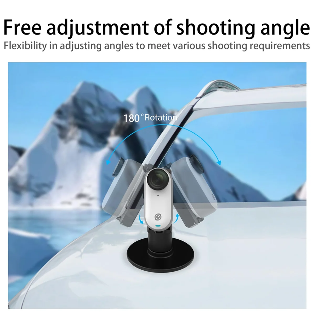 Фото Поворотная подставка T35C для GO 3 с интерфейсом типа C, на 360° °   Быстросъемные аксессуары для вращающейся экшн-камеры для VLOG №5