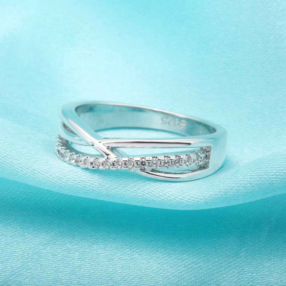 Широкое Кольцо Из Стерлингового Серебра 925 Пробы С Кубическим Цирконием Модное