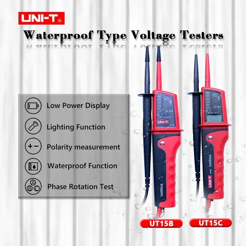 UNI-T UT15B/C AC/DC Ручной тестер напряжения дисплей Вольтметр непрерывного измерения