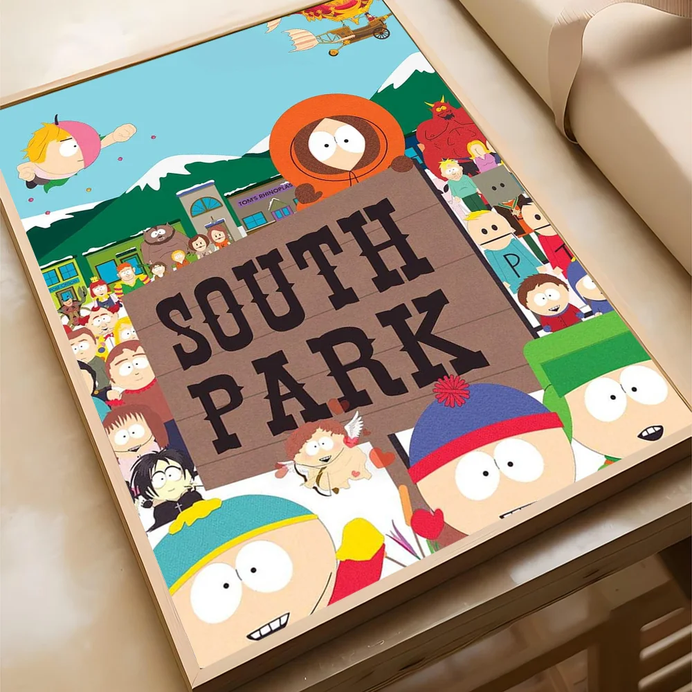 S-South Cartoon P-Park Movie Sticky Posters Whitepaper Sticker DIY Room Bar Cafe Wall Stickers