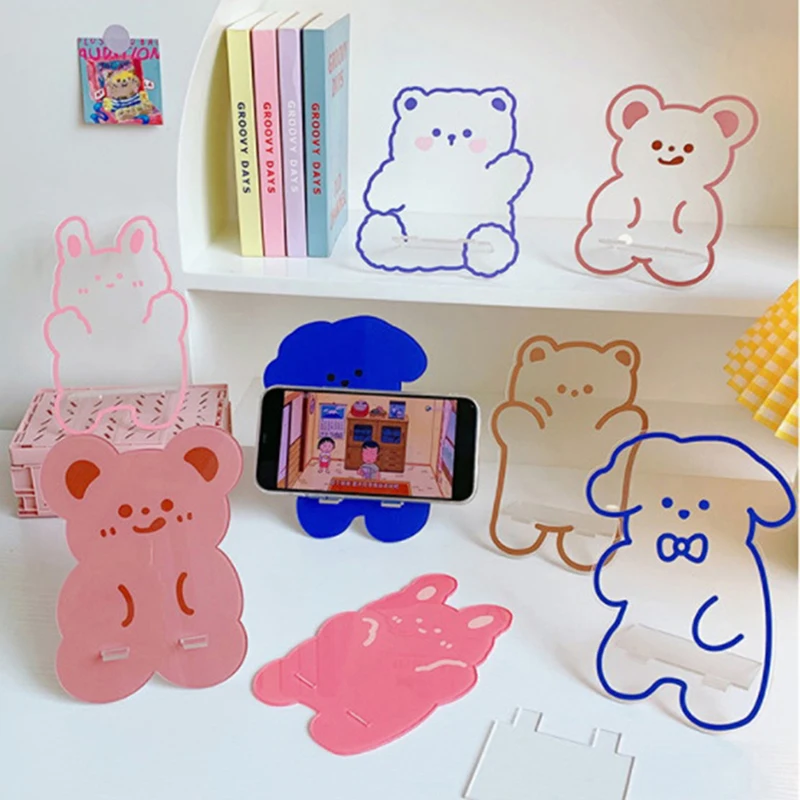 

Kawaii Phone Stand Holder For Mobile Phone Desktop Organizer Cute Portable Holder Detachable Support Cartoon Lazy Bracket 1 PC