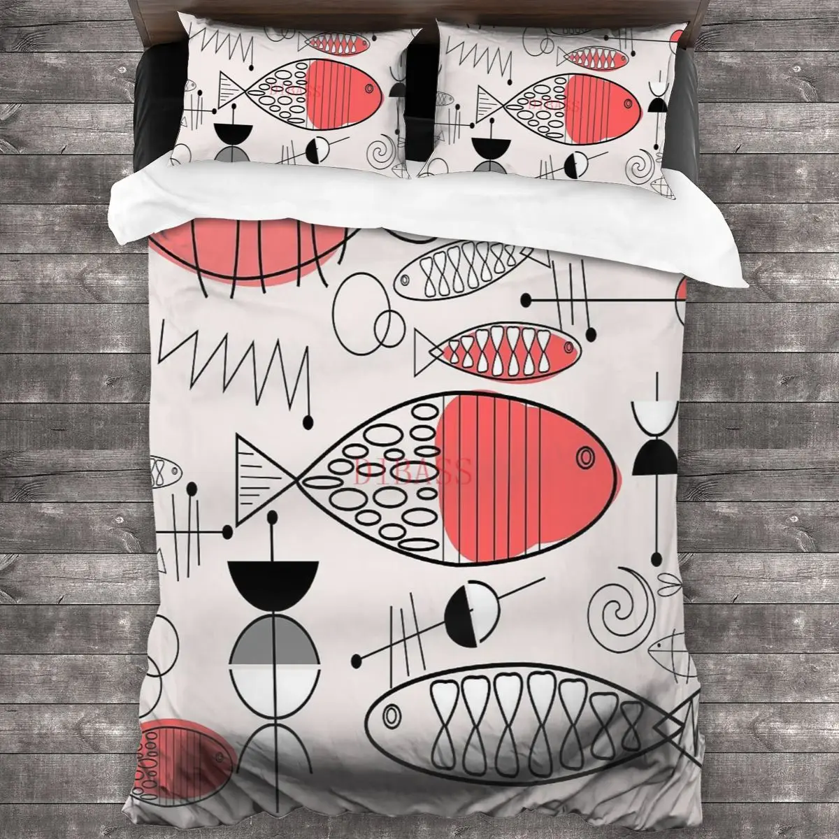 

Мягкий чехол среднего века в форме рыбы, лосося, розового цвета, с 2 наволочками, пододеяльник с застежкой-молнией