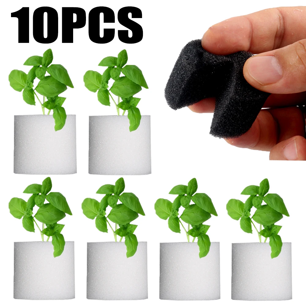 

10Pcs/set White Hydroponic Sponge Nursery Pots Garden Vegetable Soilless Cultivation Growing Seed Trays Planting Media Sponge
