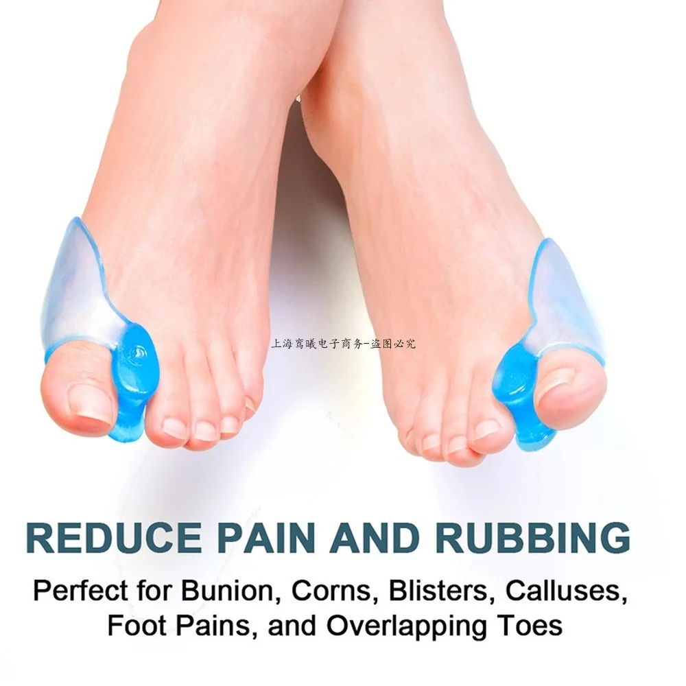 Silicone Gel 2pcs Thumb Corrector Bunion Little Toe Protector Separator Hallux Valgus Finger Straightener Foot Care Relief Pads |