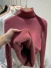 Turtleneck Winter Sweater Women Elegant Thicken Velvet Lined Warm Female Knitted Pullover Slim Tops Basic Knitwear Jumper New 2