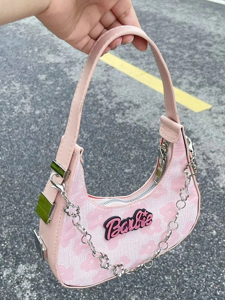 

Y2K Vintage Korean Fashion Flower Shoulder Underarm Harajuku Tote Denim Bag Chain Ladies Bags Zip Purses Bagutte Handbags Women