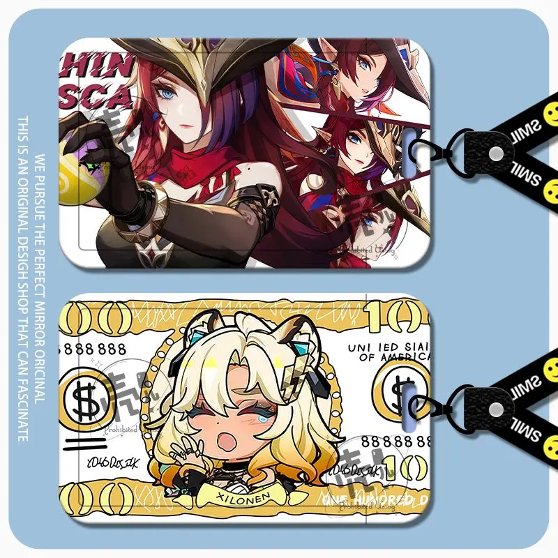 Genshin Impact Chasca Ororon Xilonen Защитная пленка для карт Аниме Обложка удостоверения