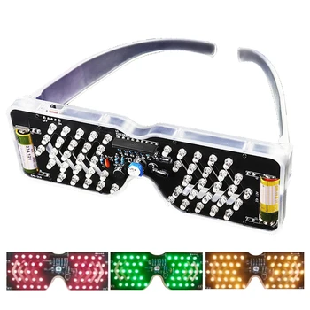 DIY LED Glasses Electronic Kit DIY Soldering Project Practice Solder Assembly Sound Control Diode Flash Light Eyeglasses 1
