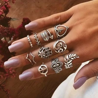 personalized arrow palm womens rings ancient silver heart girls ring fashion jewelry set