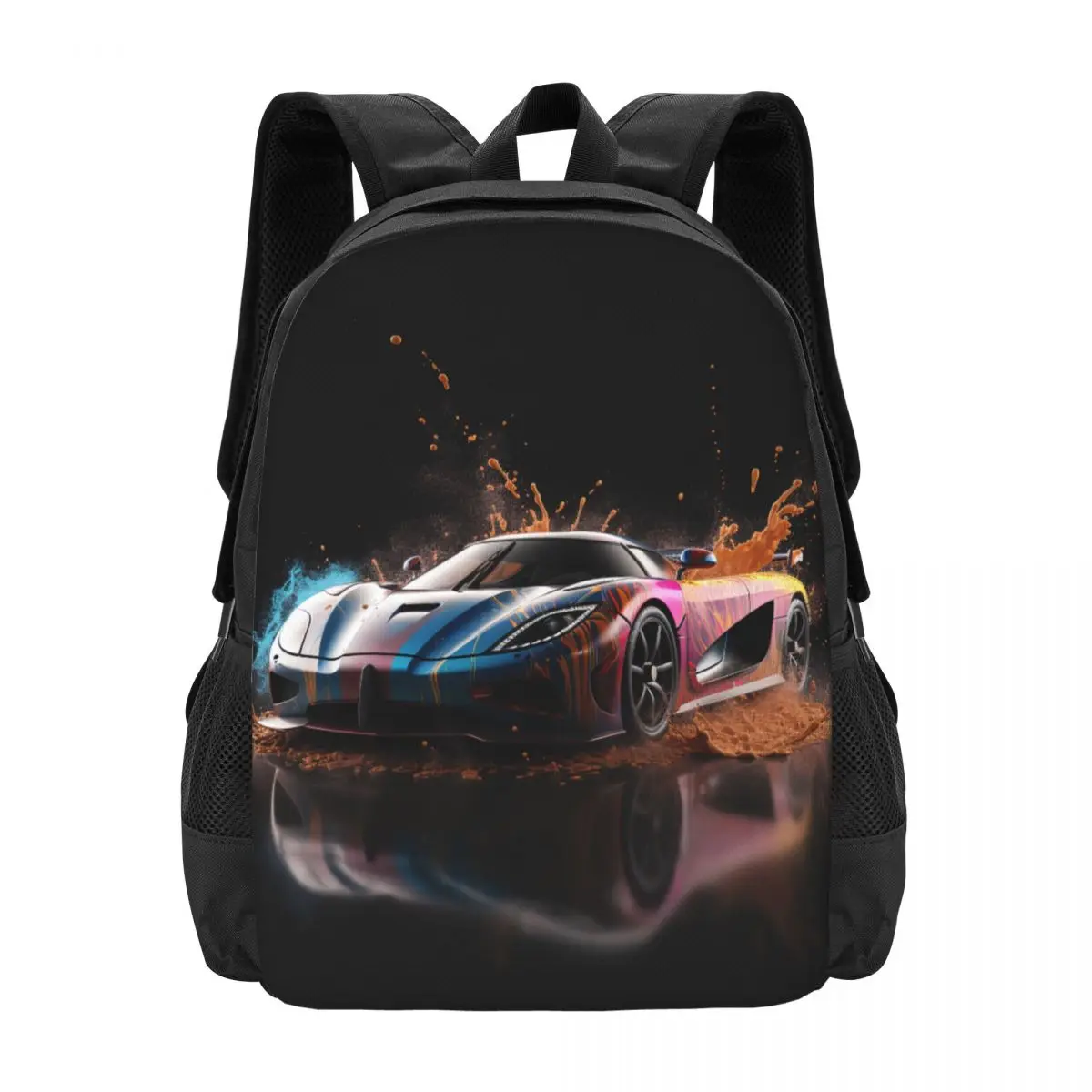 

Ultimate Sports Car Backpack Explosion Liquid Splash Style Backpacks Youth Cycling Print School Bags High Quality Rucksack