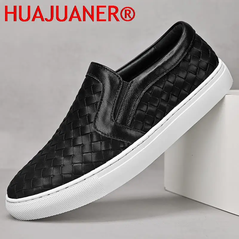 

New Genuine Leather Men Casual Business Shoes Male Comfortable Loafers for Men Breathable Leather Fashion Shoes Men Slip-on