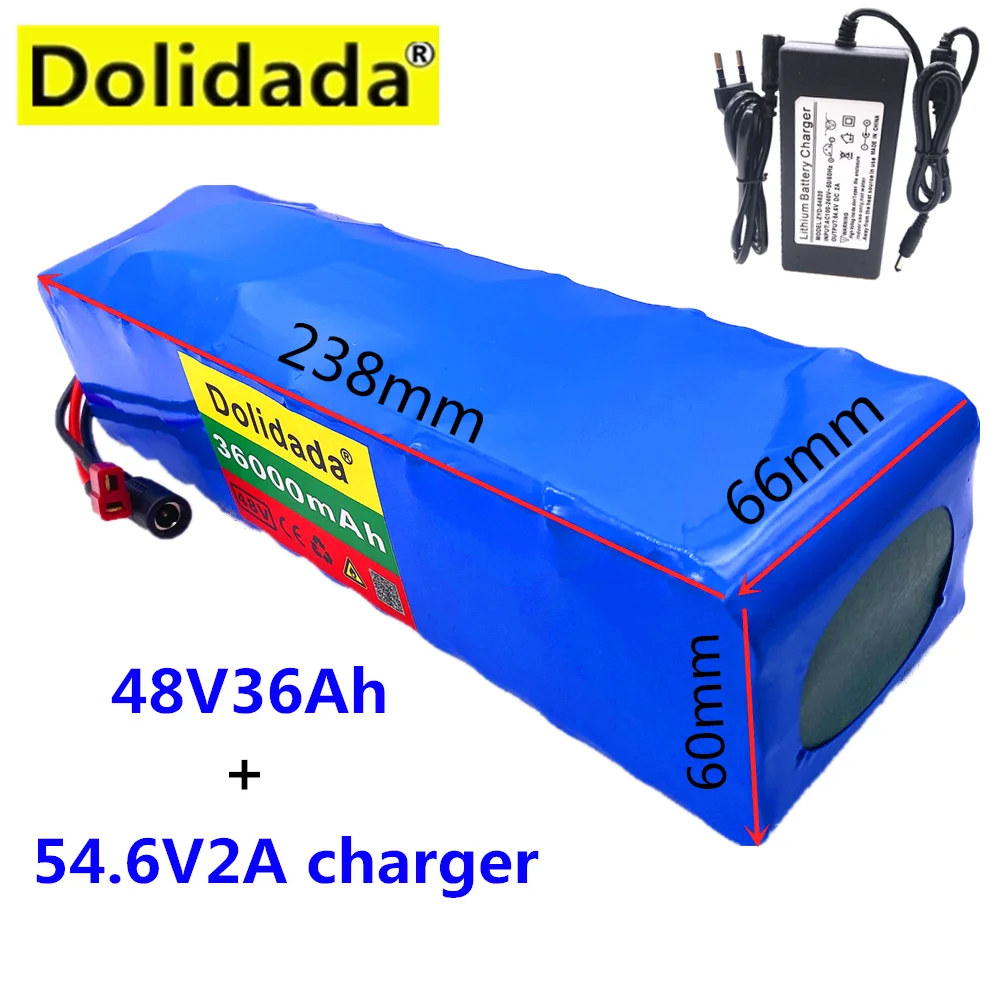 

NEW 48V36Ah 1000w 13S3P 48V Lithium ion Battery Pack For 54.6v E-bike Electric bicycle Scooter with BMS+Charger