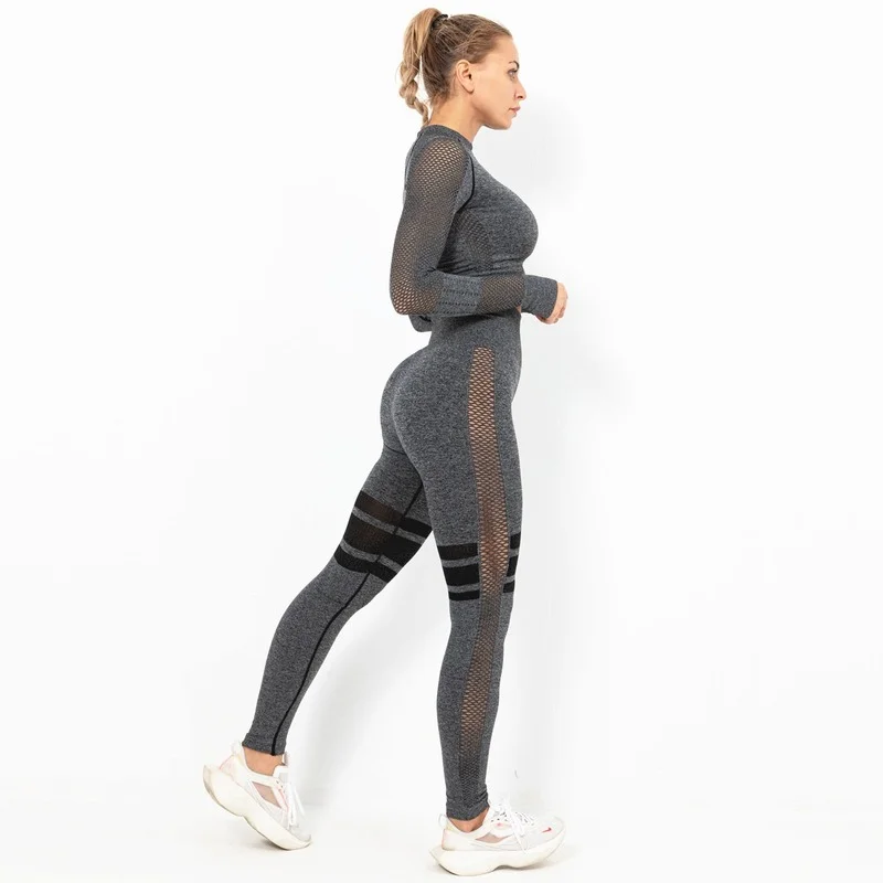 

Костюм Для Йоги Женский бесшовный, пикантный однотонный спортивный костюм, пикантные эластичные леггинсы с длинным рукавом, одежда для воркаута, комплект из двух предметов, 2022