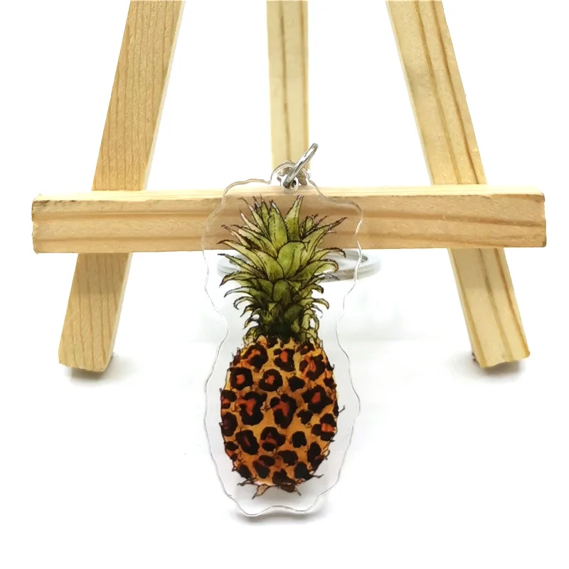 

Pineapple Men's and women's key chain accessories lovely bag pendant key ring acrylic cartoon Jewelry Gift
