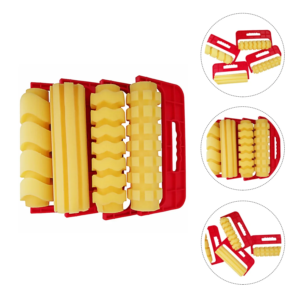 

4 Pcs Graffiti Sponge Roller Paint Sponges Painting Drawing Kit Kid Scroll Wheel Abs Kids Tools Child Brush for