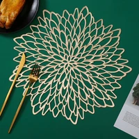 hollow ginkgo leaf insulation table mat pvc table bowl coaster pads heat resistant non slip placemat home wedding table decor