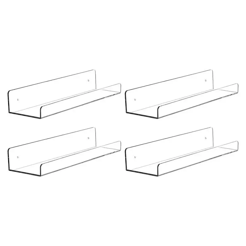 

4pcs Transparent Wall-mounted Acrylic Record Storage Rack Acrylic Display Holder