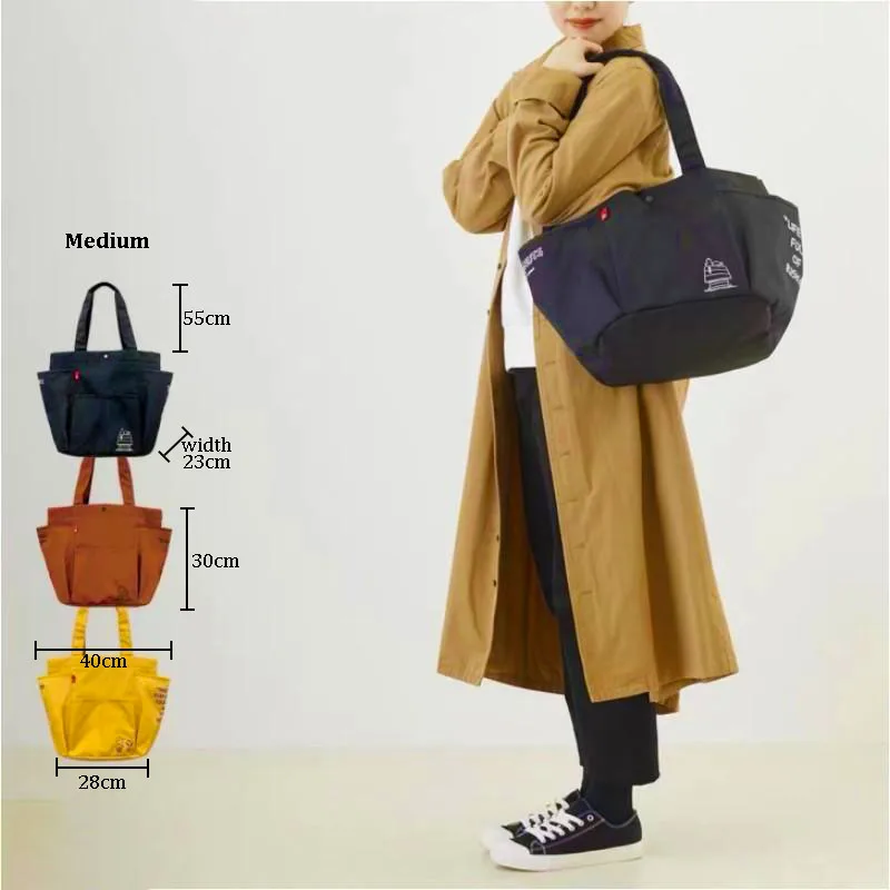 

New Snoopy Autumn and Winter Cartoon Kawaii Handbag Large-Capacity Casual Shoulder Bag Simple Fashion Canvas Tote Bag Mummy Bag