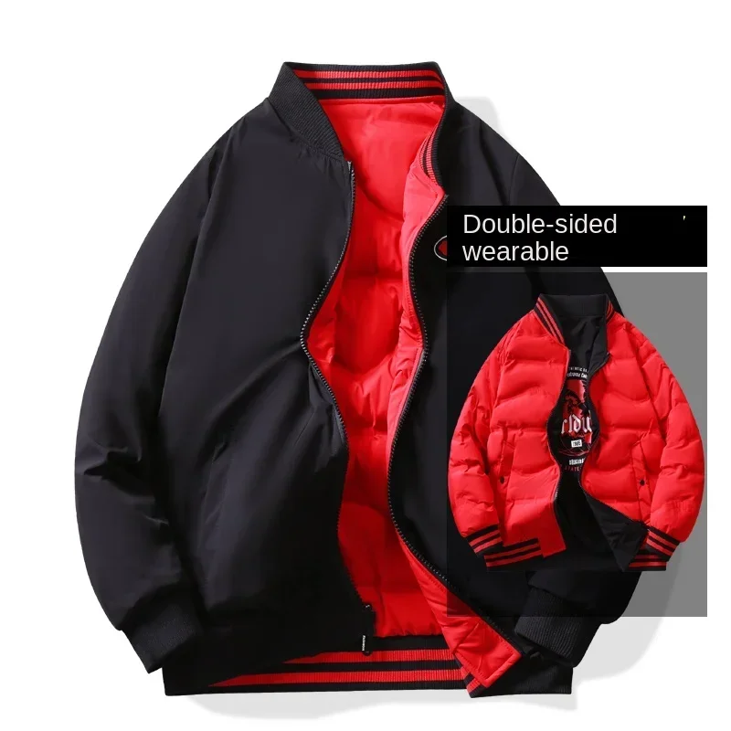 Женский Двухсторонний пуховик YEAE теплый однотонный на белом утином пуху