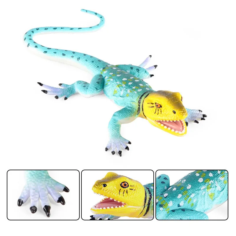 

Puzzle Simulation Reptile Plastic Animal Model Toys Chameleon Lizard Ring-necked Lizard Children Cognitive Amphibian Ornaments
