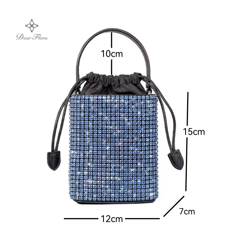 Women's Bling Water Diamond Fashion Handbags Elegant Shinny Rhinestone Shoulder Bag Luxury Glitter Evening Party Crossbody Bags